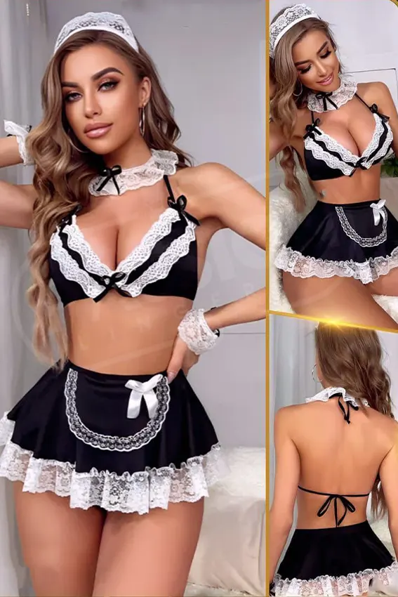 Lacy Black Maid Costume Set