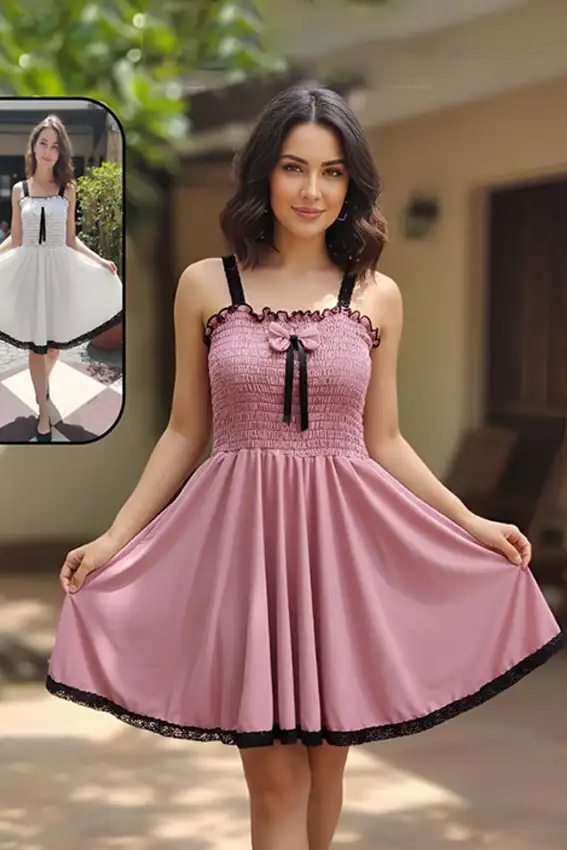 Elegant Sleeveless Smocked Dress